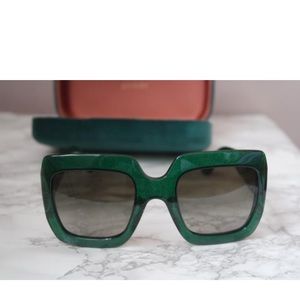 Gucci glitter oversized square sunglasses